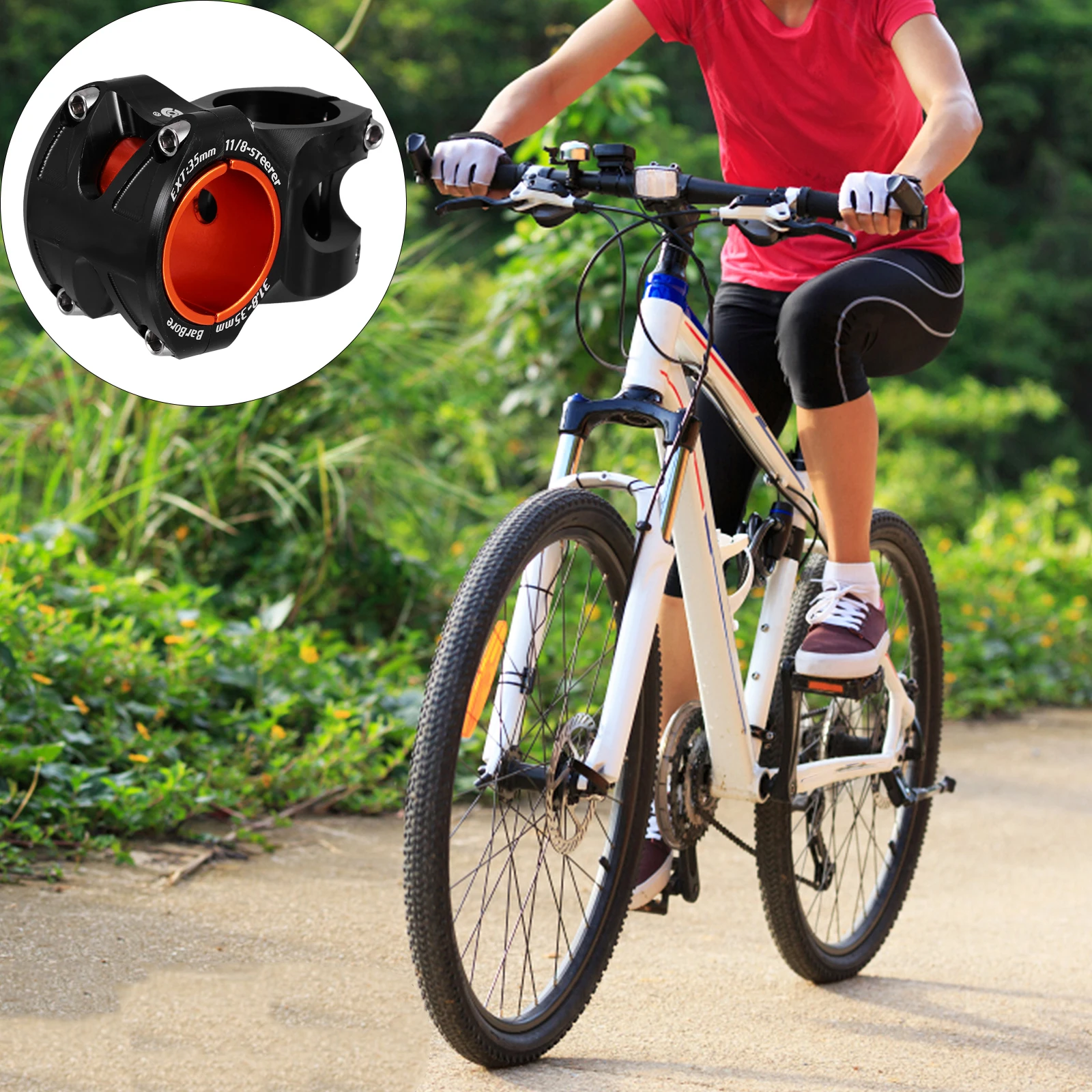 

Aluminium Alloy Bike Stem Riser Handlebar Riser Durable Lightweight Mountain Bike Front Fork Stem Stable Steering Control