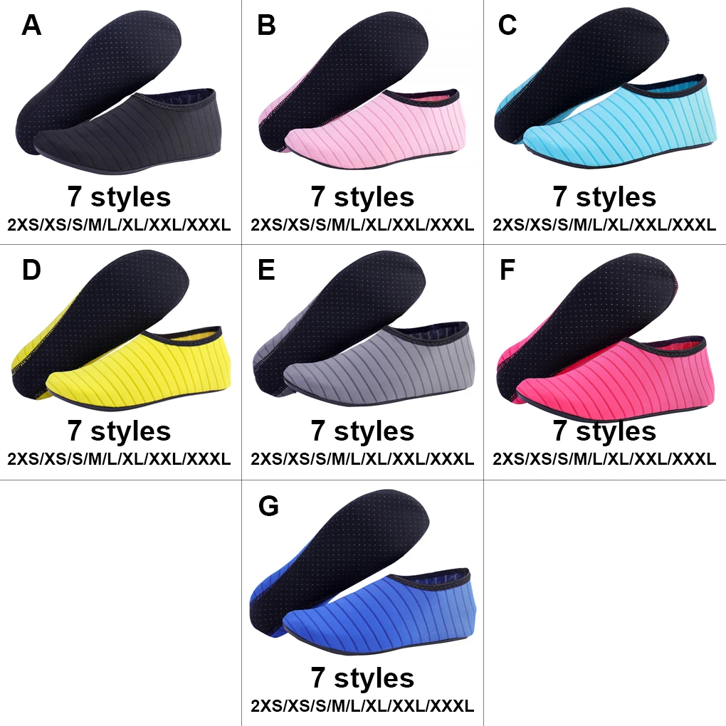 1 Pair Beach Shoes Anti-skid Quick Dry  Barefoot Socks Outdoor Water Sports Drafting Sneaker Adult Rose Red XXL