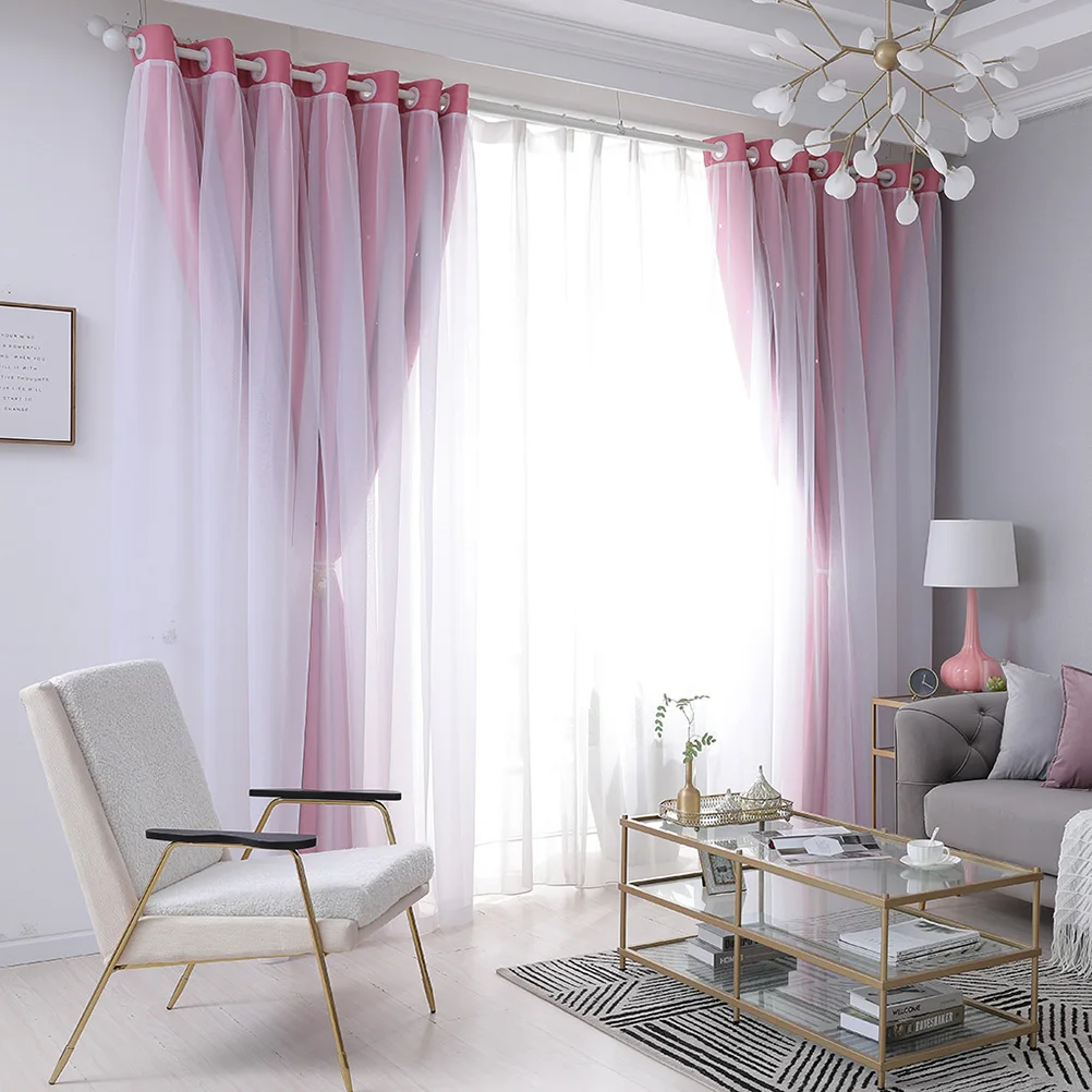 

1Pcs Decorative Blackout Curtain Sunlight Blocking for Living Room Bedroom Modern Home Decor Pink 200x100cm