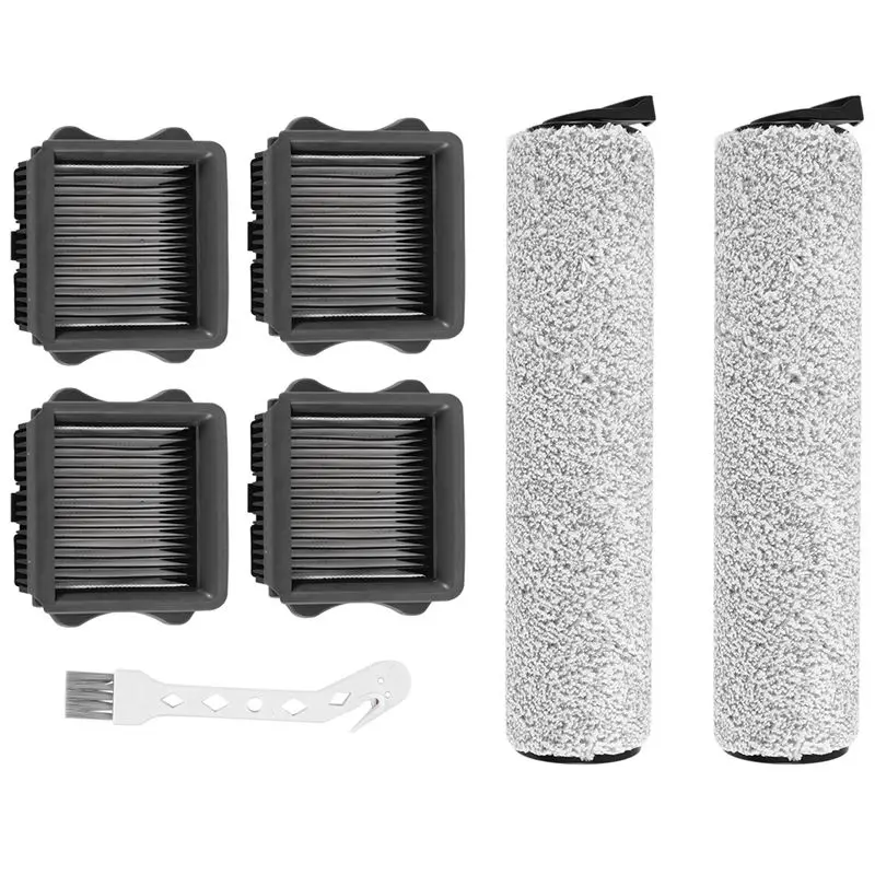 

Запасные части ABMH для беспроводного пылесоса Tineco Ifloor 3/Floor One S3, 2 комплекта щеток-роликов + 4 комплекта пылесосных фильтров