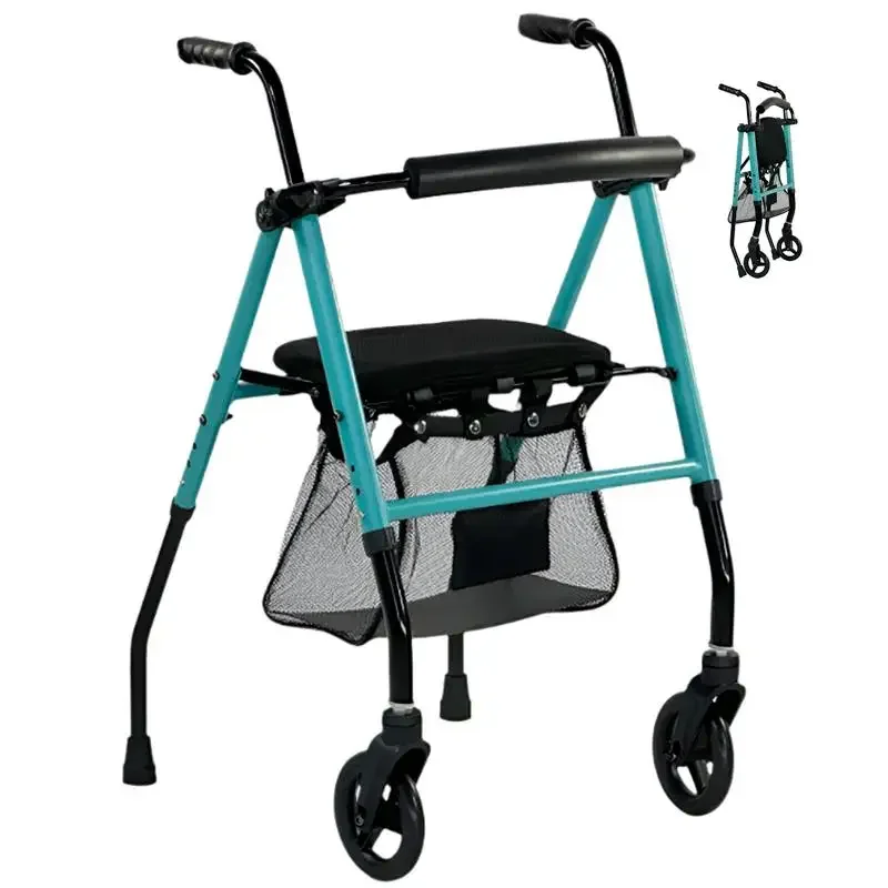 

High Quality Foldable Walker Home Care Rollator Walker With Chairs for the Disabled Indoor Walk Crutch