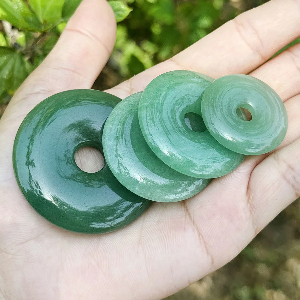 الطبيعية الخضراء افينتورين دونت خواتم حجر الخرز ل عقد دي اي واي سوار قلادة صنع المجوهرات الخرز 1 قطعة 30 مللي متر 40 مللي متر 50 مللي متر