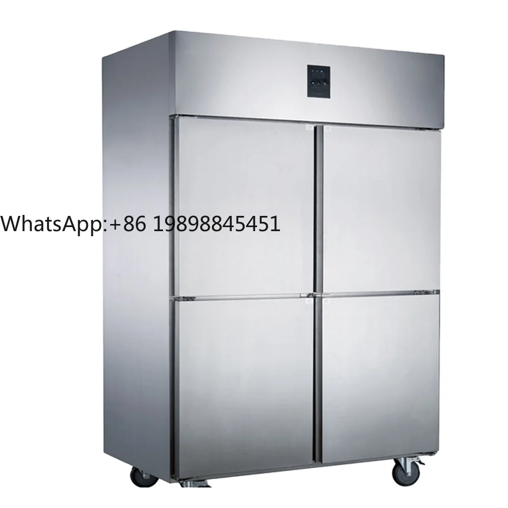 

4 Doors Commercial Restaurant Kitchen Refrigerator Easy Cleaning Static Cooling Stainless Steel Upright Freezer Vertical Fridge
