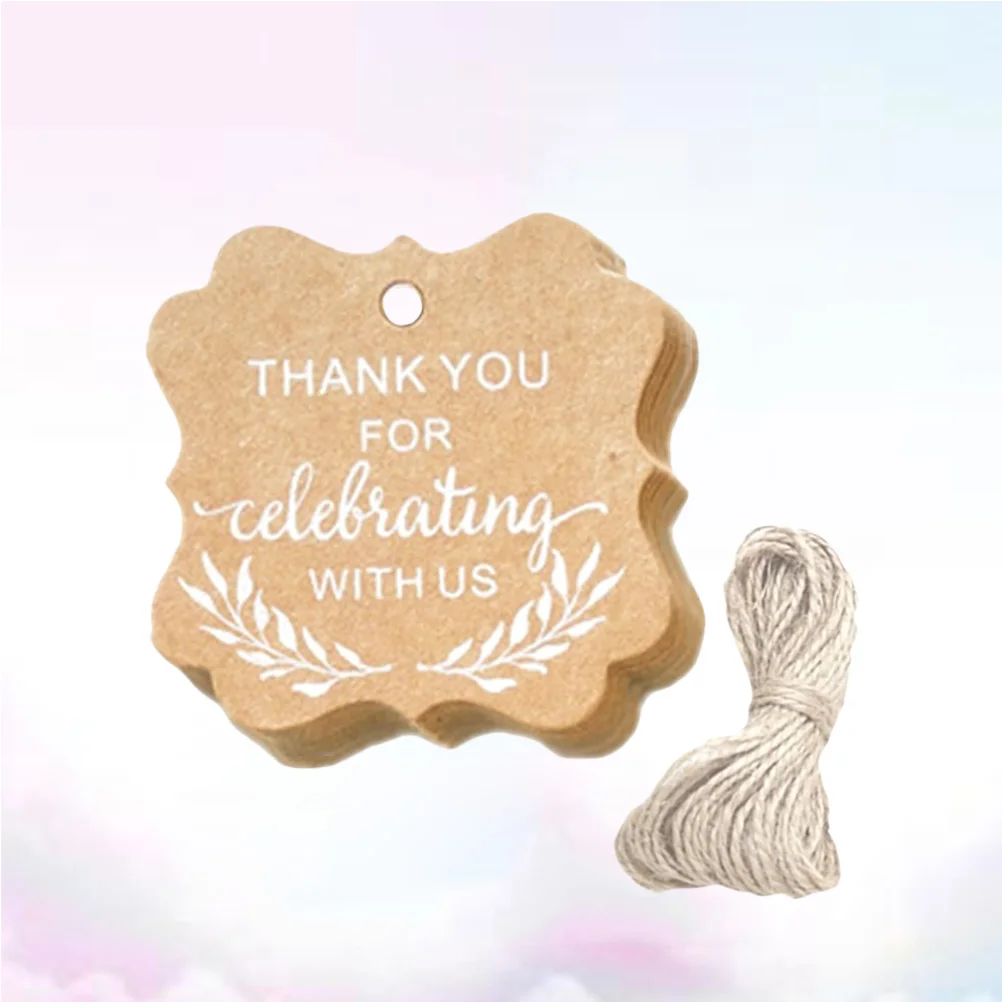 100pcs Kraft Paper Tags Durable Simple Classic for Wedding Party Food Package Gifts with Strings Scrapbooking