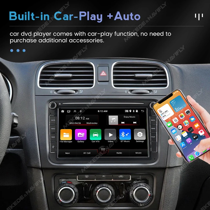 Reproductor Multimedia de Radio para coche Mekede Android 13, para VW Volkswagen Skoda Octavia Golf 5 6 Touran Passat B6 Polo Jetta Carplay AUTO 5