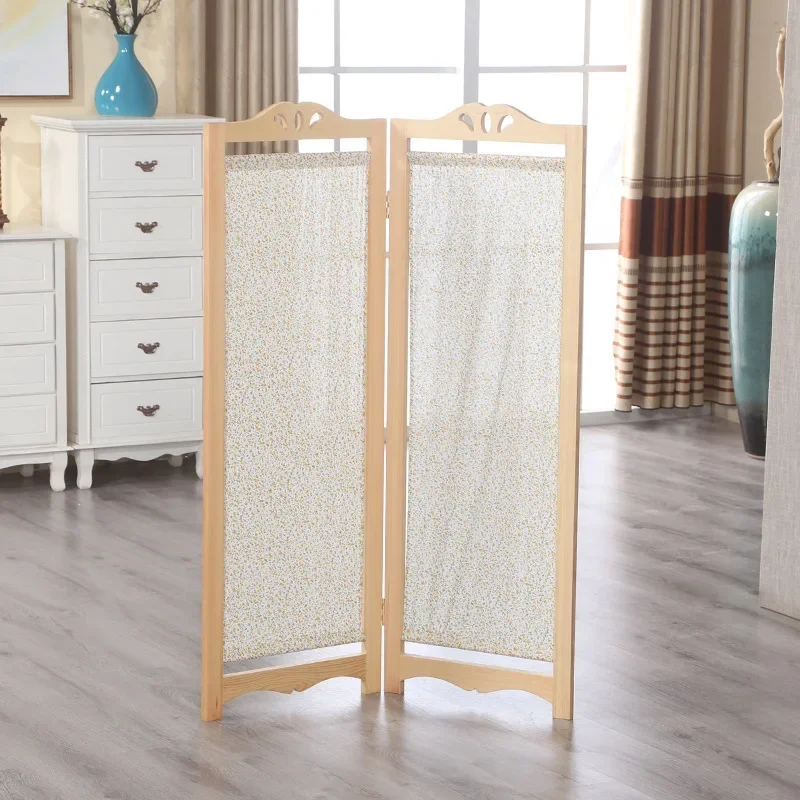 Korean simple wind partition living room home modern simple entrance door bedroom folding screen solid wood fabric screen