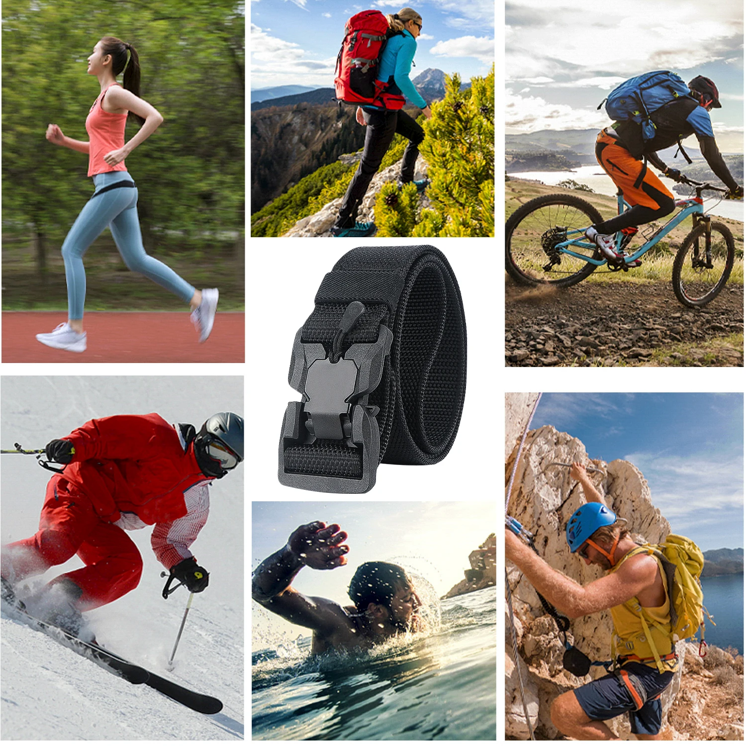 Tactische Riem Magnetische Gesp Quick Release Elastische Riem Casual Nylon Werkkleding Training Riem Mannen Broek Riem