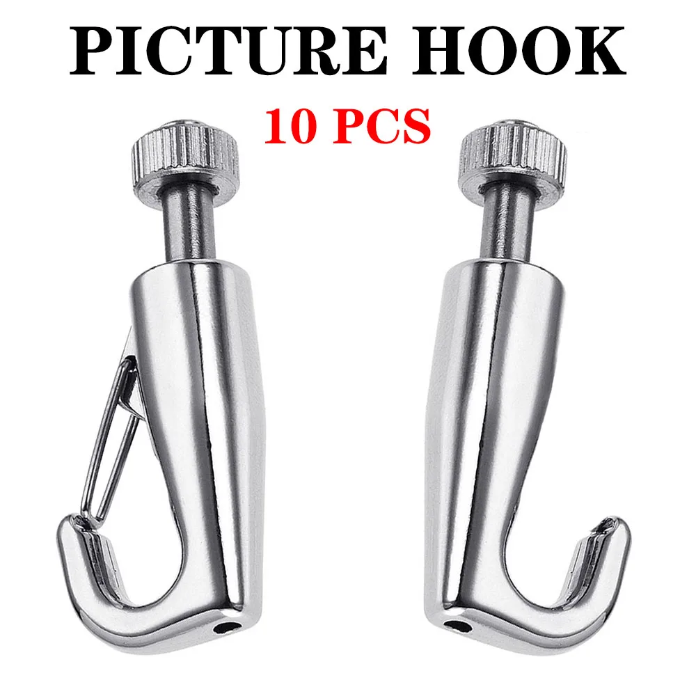 

10 Pcs/Set Adjustable Picture Hanging Hook Art Gallery Displaying Wire Rope Hook, Adjustable Gallery Hanger System Accessories