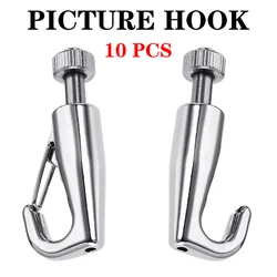10 Pcs/Set Adjustable Picture Hanging Hook Art Gallery Displaying Wire Rope Hook, Adjustable Gallery Hanger System Accessories