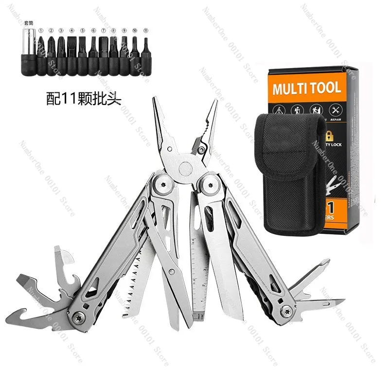 Heavy Duty 28 in 1 Outdoor Multi Tool Pliers Full Steel Folding Pocket Tool EDC Camping Survival Gear Portable Hand Repair Kit