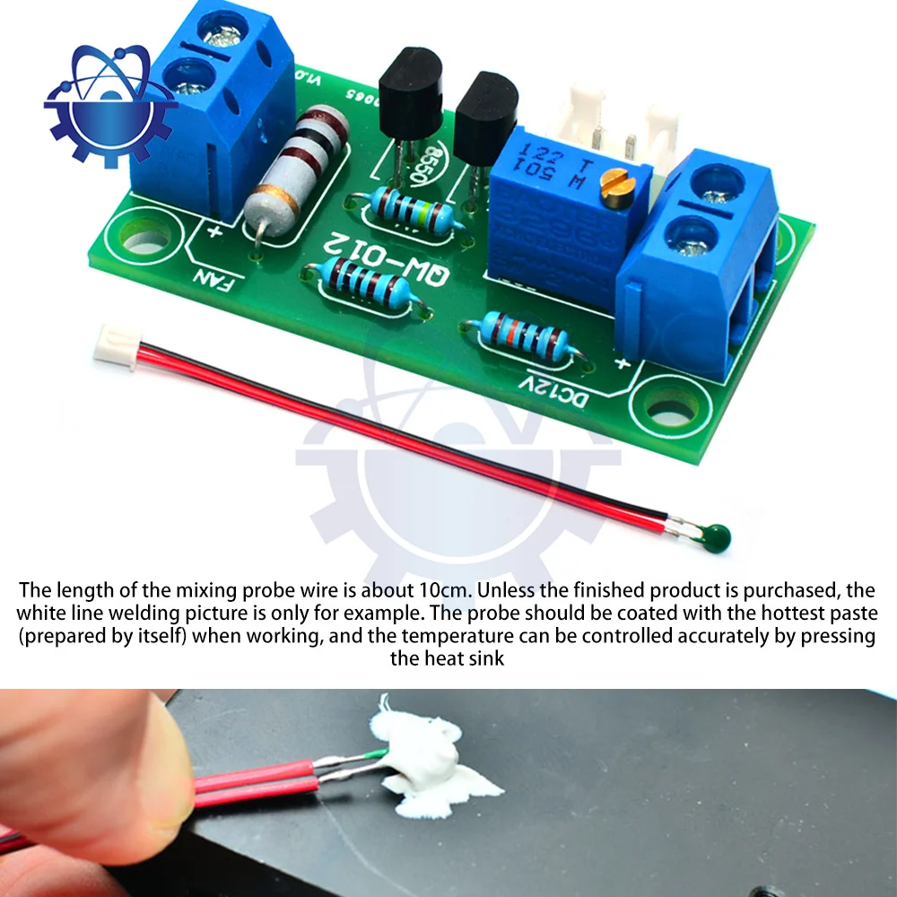 Controlador inteligente de temperatura de ventilador, módulo de enfriamiento de placa de Control de termostato ajustable de cc 12V para