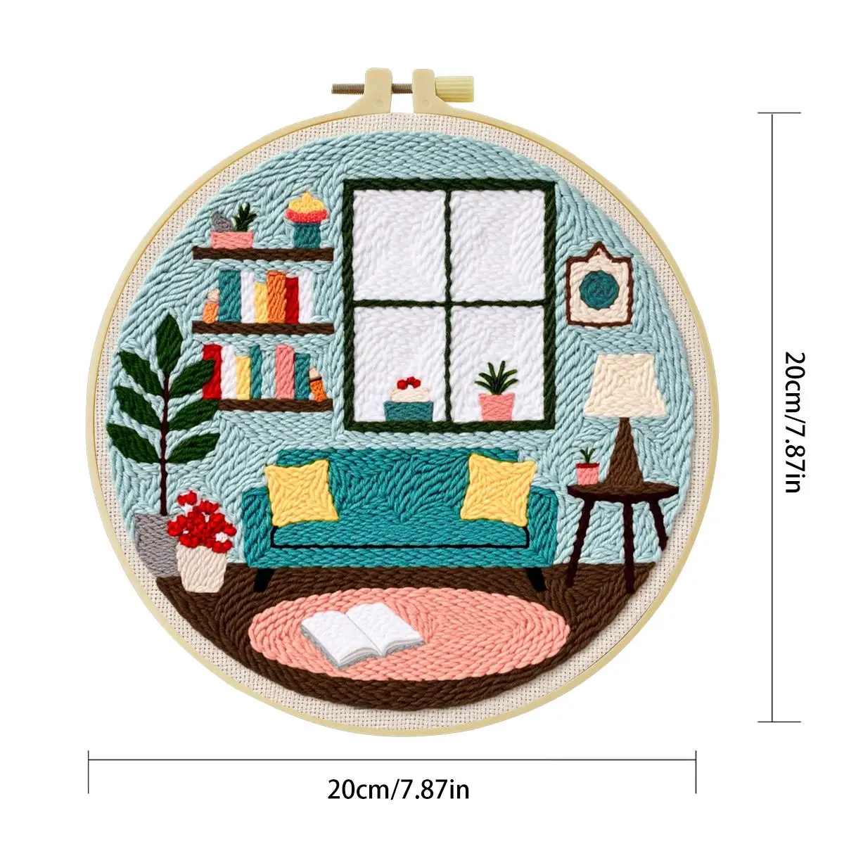 20X20CM/7,87 Zoll Zimmer Punch Needle Stickerei-Set Kit Stickerei Gestrickte Stickerei DIY Handgemachtes Geschenk Nadelkunst – Detail 3