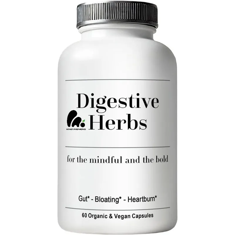 Herbal Supplements Containing Ginger, Mint, Cardamom, Fennel Seeds - Digestive Supplements -60 Capsules