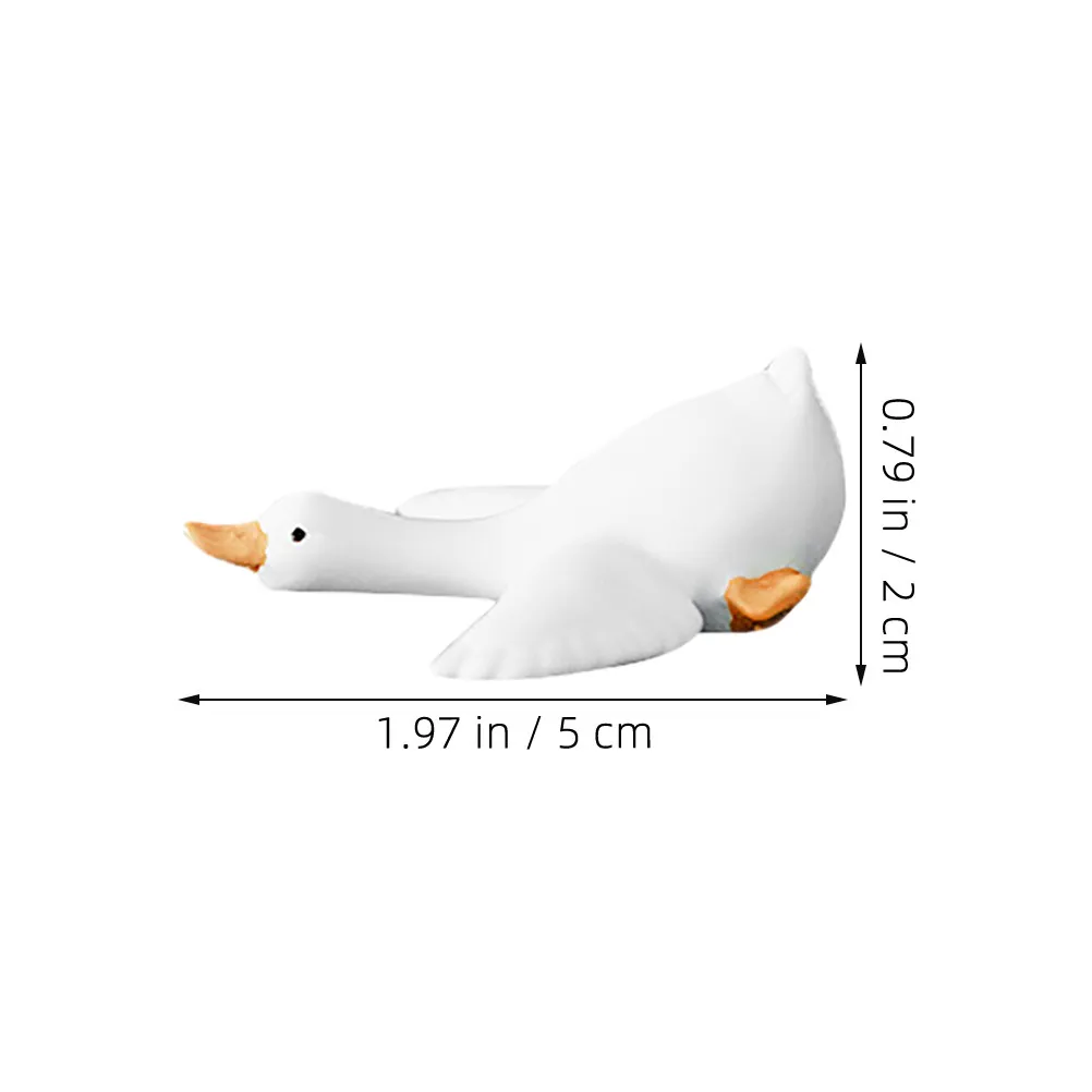 24Pcs White Resin Mini Goose Swan Statues Micro Landscape Ornament Set Fairy Garden Bonsai Terrarium Potted Plant Decoration
