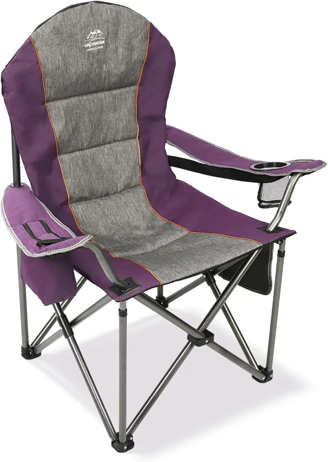 

Camping Chairs for Adults,High Back Folding Camp Chair with Cup Holder and Cooler Bag,Heavy Duty Outdoor Lawn Chairs,Per