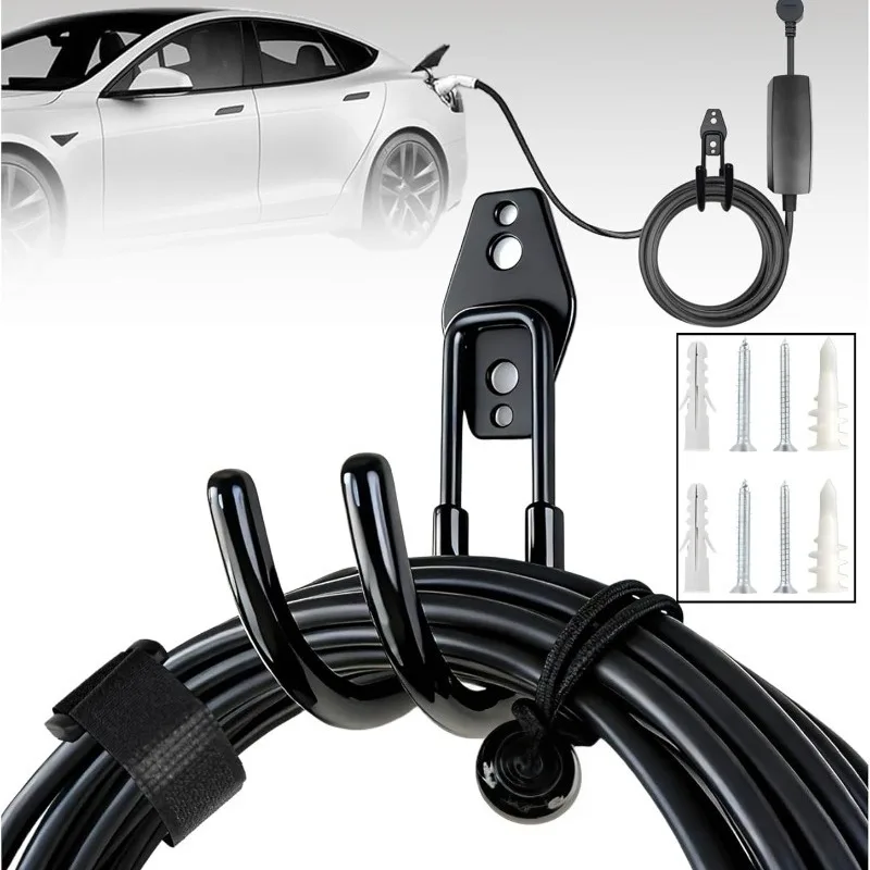EV-Ladegeräthalter Wandmontage Ladekabel-Organizer Robuster Metall-Fahrradhaken Rutschfester Garagenhaken für Leitern und Werkzeuge – Detail 10