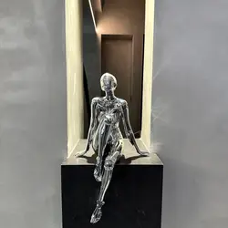Mechanical Goddess Decoration Simple Modern Abstract Figure Sculpture Living Room Soft Decorations Artwork Fashion Play