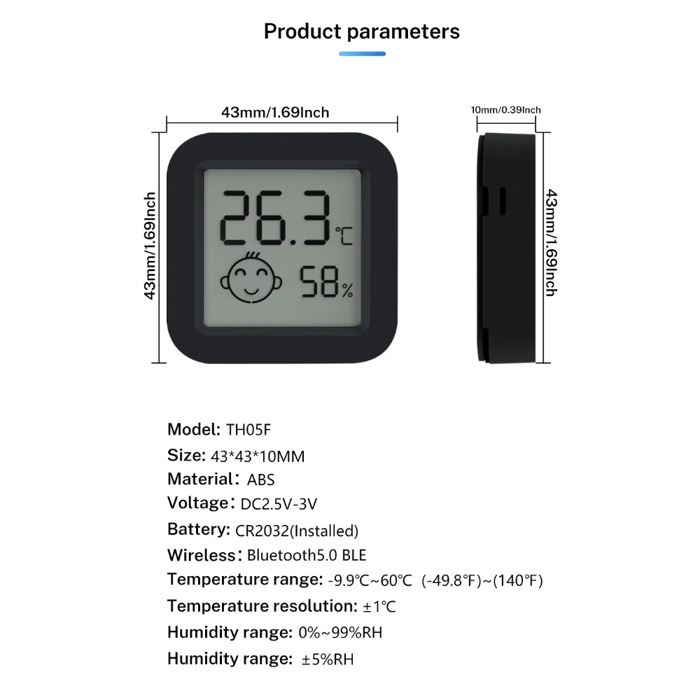 Tuya Smart Home Temperature Humidity Sensor LCD Thermometer Hygrometer Display BT-Compatible APP Support Alexa Google Assistant