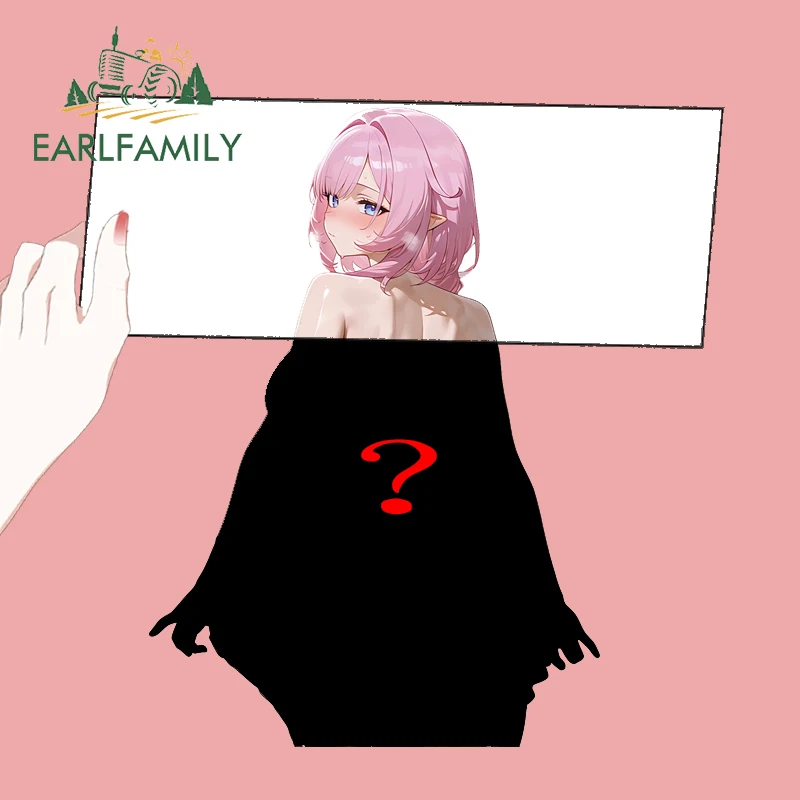 EARLFAMILY Pink Haired Loli Nice Butt Car Stickers Trunk Laptop Suitable For Electric Car Accessories Decal Surfboard Sunscreen
