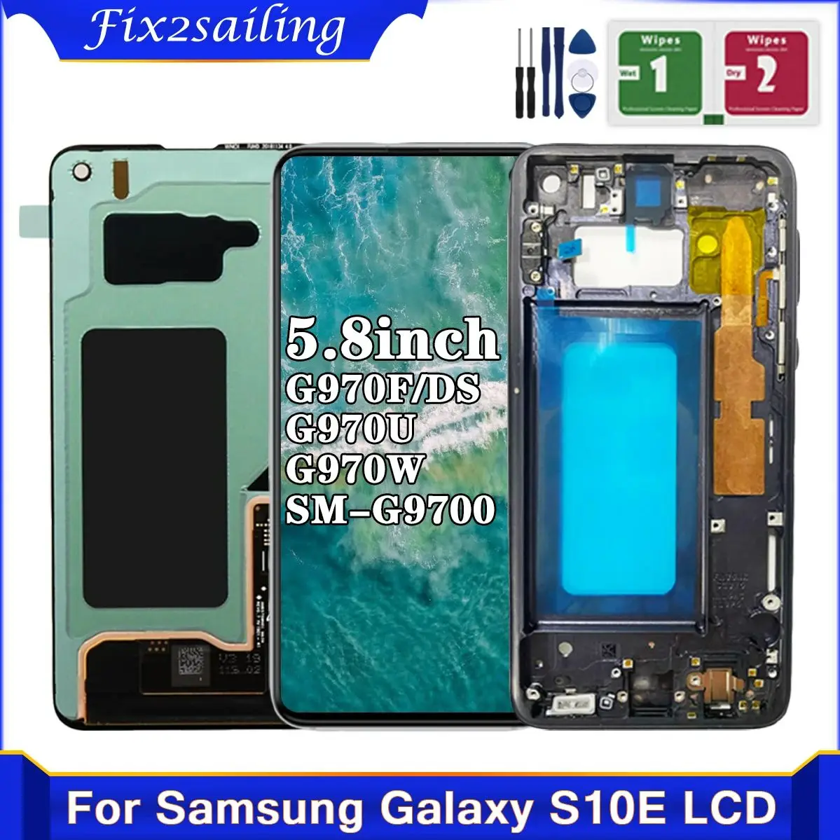 SUPER AMOLED LCD Display For SAMSUNG Galaxy S10E G970F/DS G970U G970W SM-G9700 LCD With Frame Touch Screen Digitizer Replace