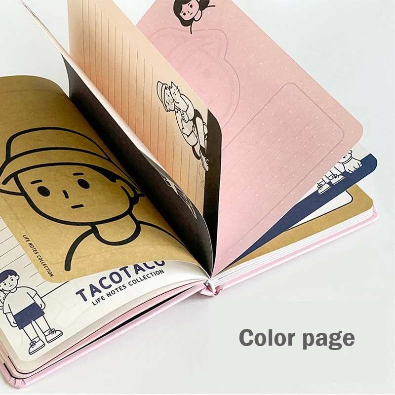 Multi Color B6 Simple Style Notebook Hard Shell Student Exquisite Hand Ledger 96 Sheets Colored Inner Page Diary