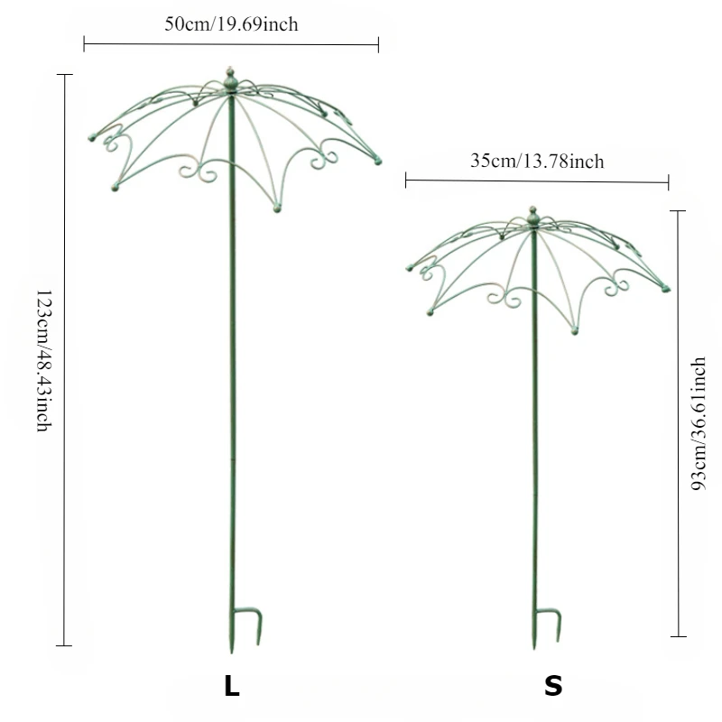 

Umbrella flower arrangement, wrought iron plant climbing frame, American style distressed, balcony and outdoor rose stand