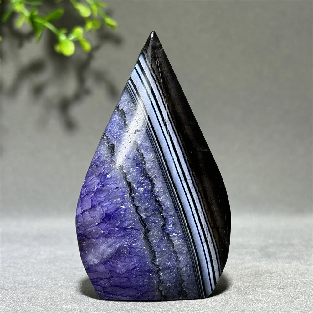 Natural Purple Agate Free Form Torch Spiritual Healing Meditation Reiki Witchcraft Energy Home Office Feng Shui Decorative Gift