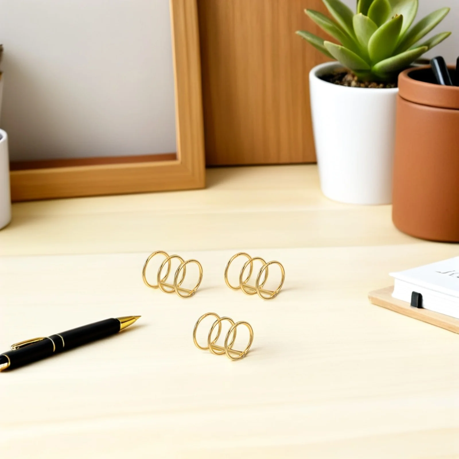 10Pcs Smooth Finish Metal Binder Rings 30Mm Large 3-Hole Binding Rings for Binders Note Cards DIY Journals Ring Binder Clips