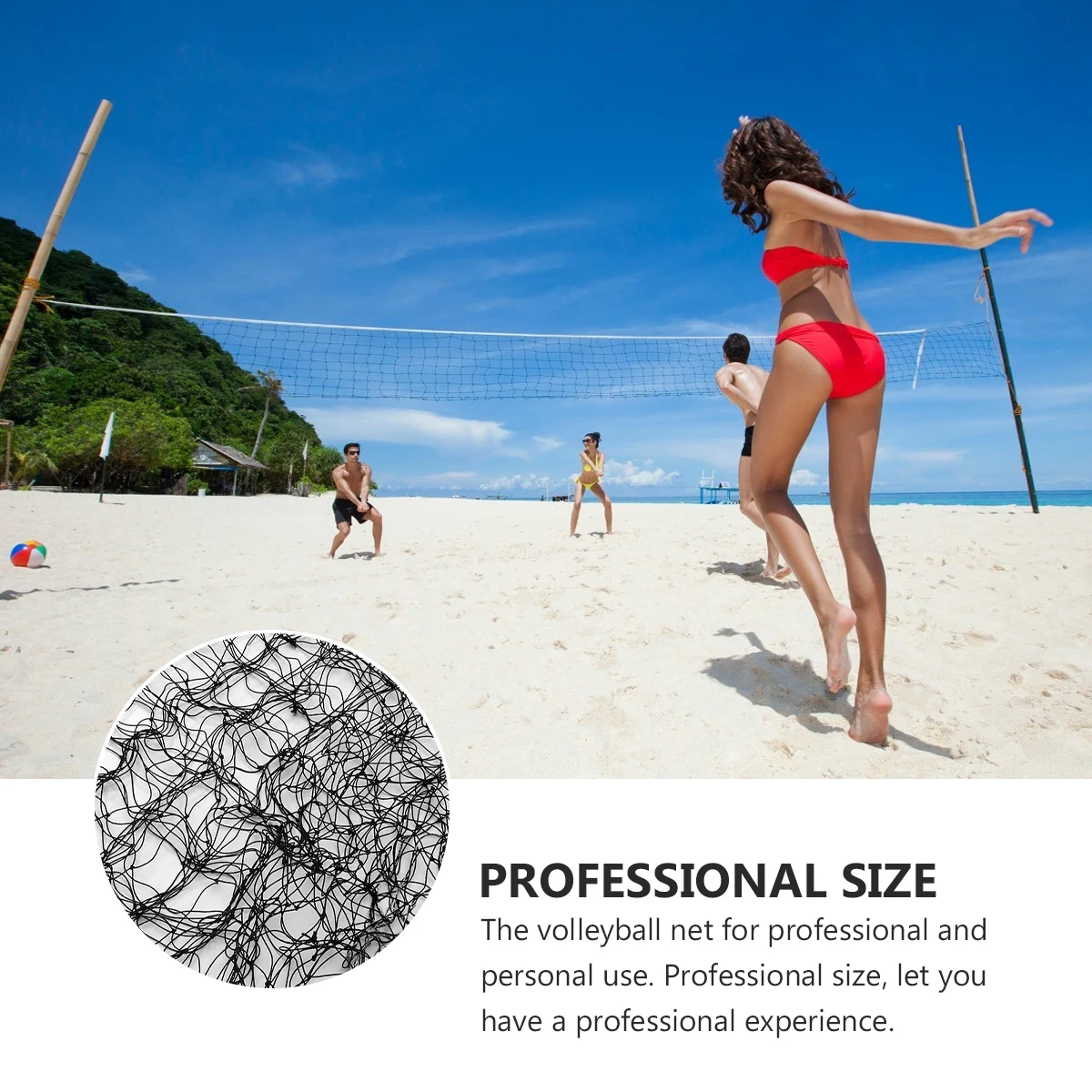 

Professional Volleyball Net Competition Practice Durable Pe Material Lightweight Foldable Easy Carry Outdoor Indoor Use Standard