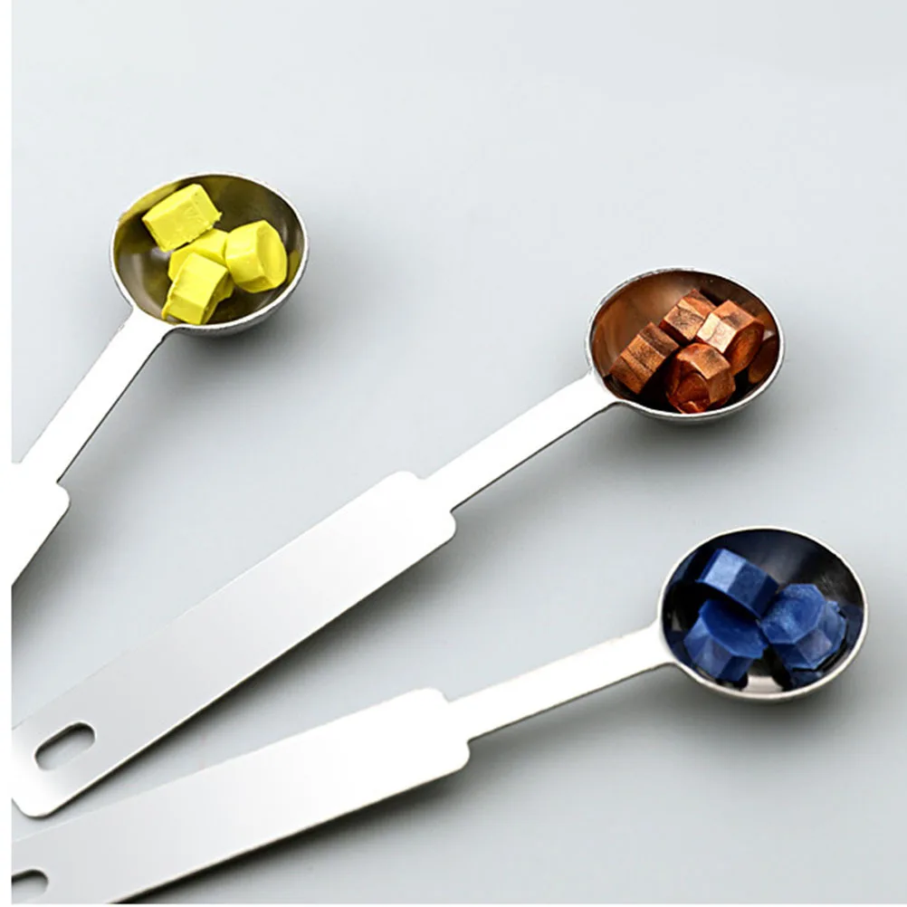 

3Pcs Sealing Wax Spoon Kit Design Stainless Steel and Wood for Letter Seals Gift Packaging Sealing Wax Spoon