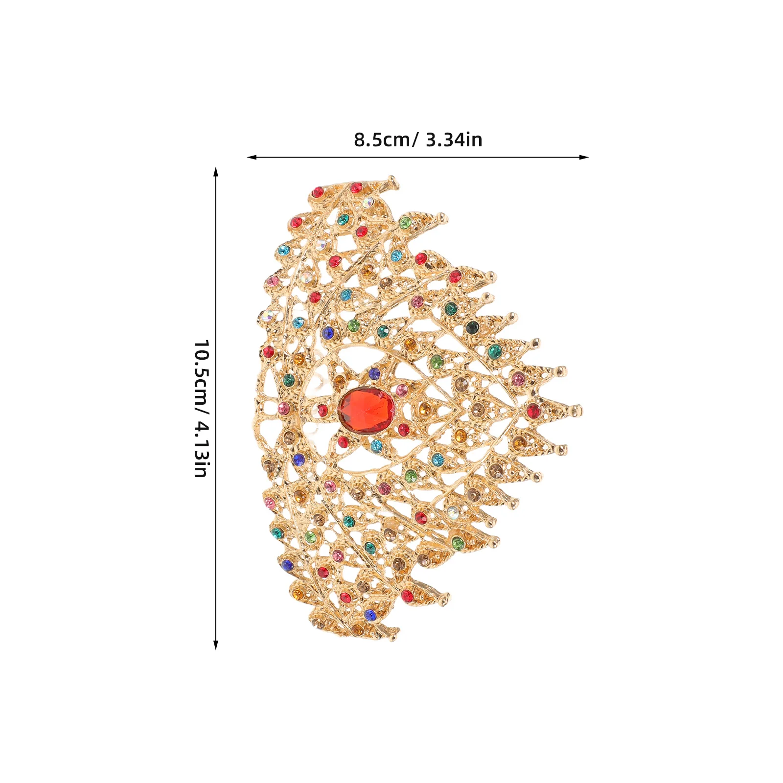 دبوس شعر على شكل تاج الأميرة التايلاندية التقليدية، إكسسوارات شعر تاج الزفاف مع حجر الراين لحفلات المهرجانات النسائية #2