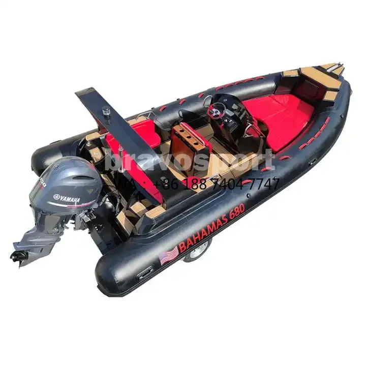 Hot Sale Cheap Price China Hypalon 6.8m Rib Rubber Inflatable Fishing Motor Boat
