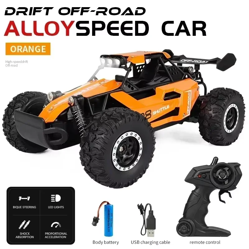 High-Speed 2WD 16 RC Car with LED Light Off-Road Remote Control Climbing Vehicle Outdoor Trucks Gift for Kids Model Toy - Image 6