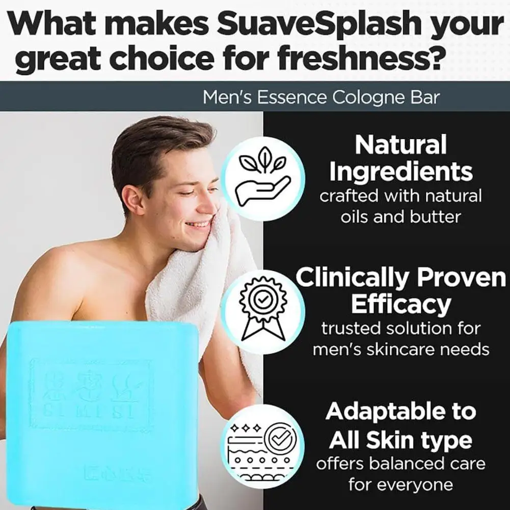 

Men’s Cologne Perfume Soap Essential Oil Soap Handmade Clean Long-lasting Oil Men Control Soaps Body Cologne Skin Hair T1W6