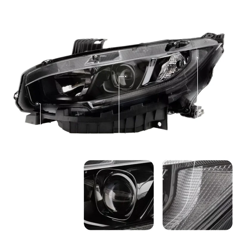 For Honda for Civic 2022 LED Headlight Auto Body Parts 3000K Color Temperature with Blue Light