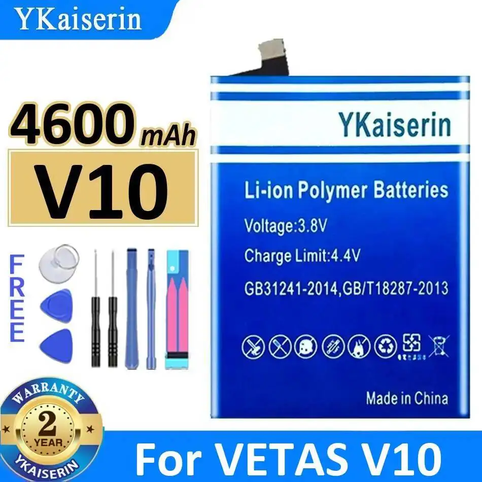 Batería de teléfono móvil de 4600mAh ligera para Vetas V10
