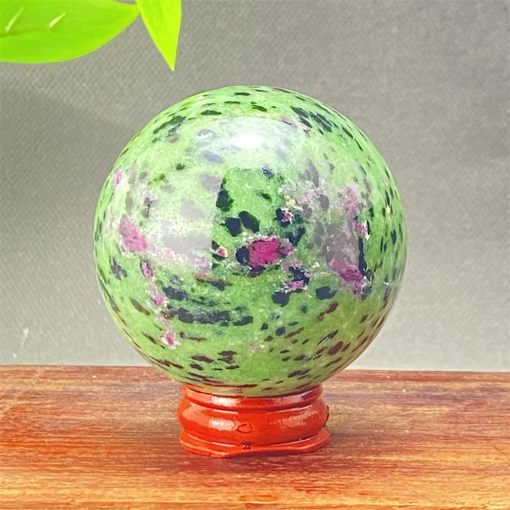 Natural Ruby Crystal Ball Polished Healing Massage Meditation Gemstone Magic Ball Home Decor & Gift for Relaxation- 3cm Size
