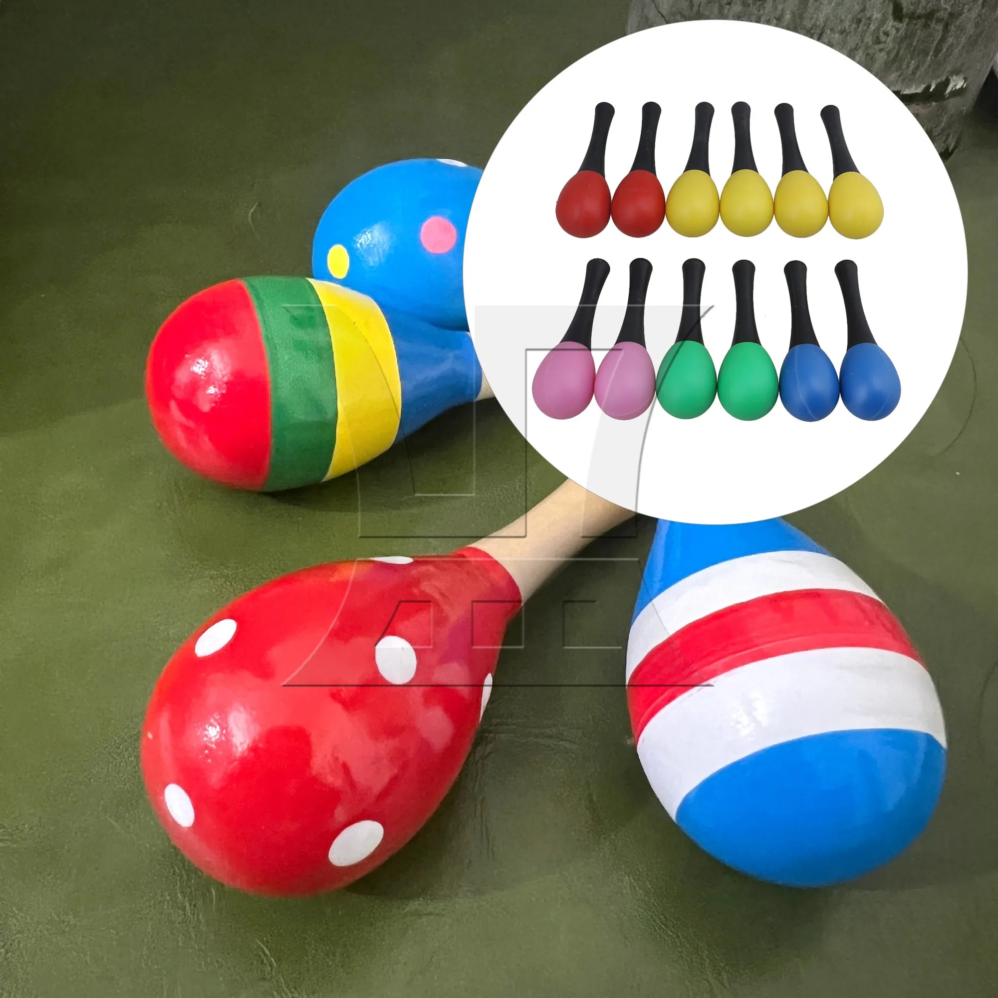 Yibuy 12x Colorful Plastic Maracas Rattle Shakers Musical Educational