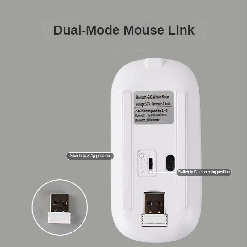 K1 Silent Wireless Mouse 2.4G BT5.2 Ergonomic Rechargeable Type-c Mice LED Optical Backlit USB Mice Computer Mouse for PC Laptop