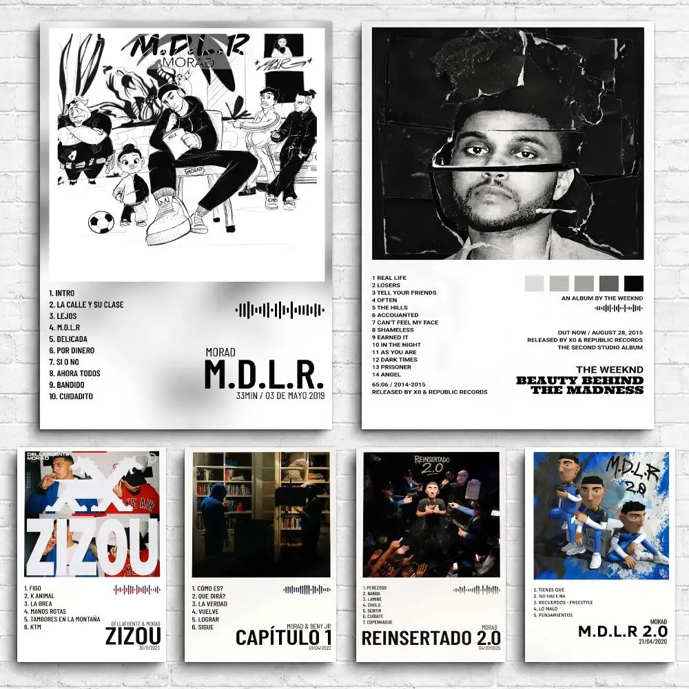 Rap Music Album M-Morad Framed Wall Painting Canvas Poster Ready to Hang Wall Art for Bedroom Living Room Home Decor Gift