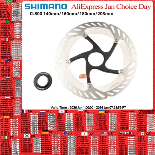 Rotor de disco de bloqueo central SHIMANO DEORE XT RT-MT800 CL800 140 mm 160 mm 180 mm 203 mm Rotor de disco de freno hidráulico