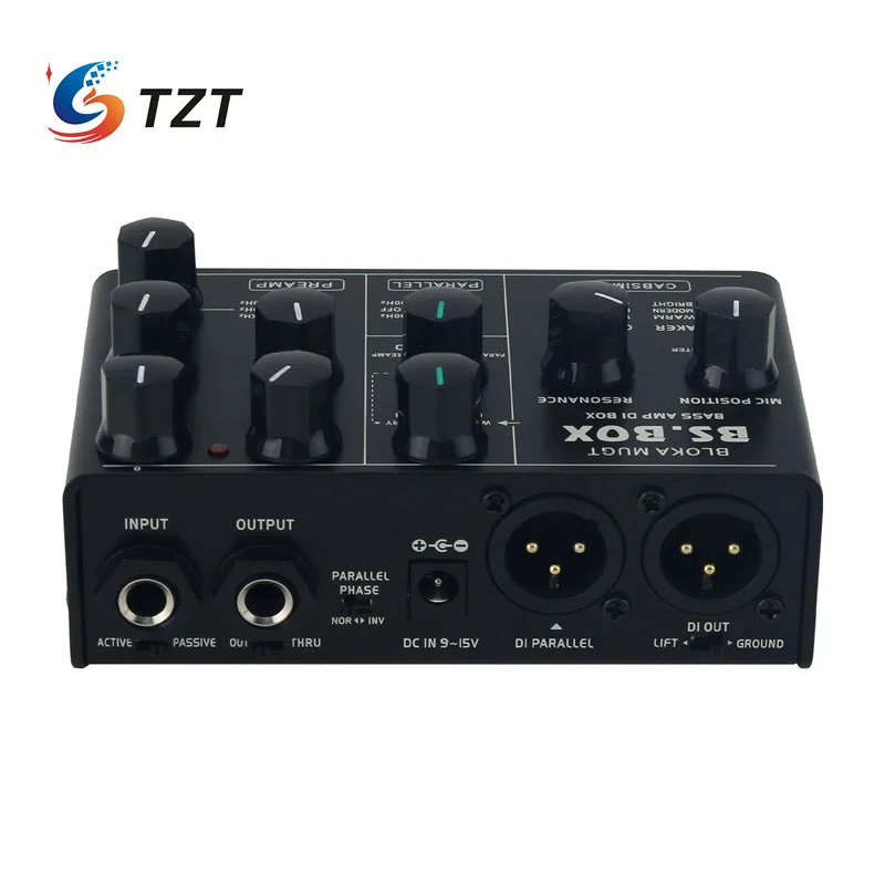 TZT Electric Bass Simulation Effector 3-Segment EQ Bass Speaker Box Ampeg SVT Effects 6.3MM Output with DI
