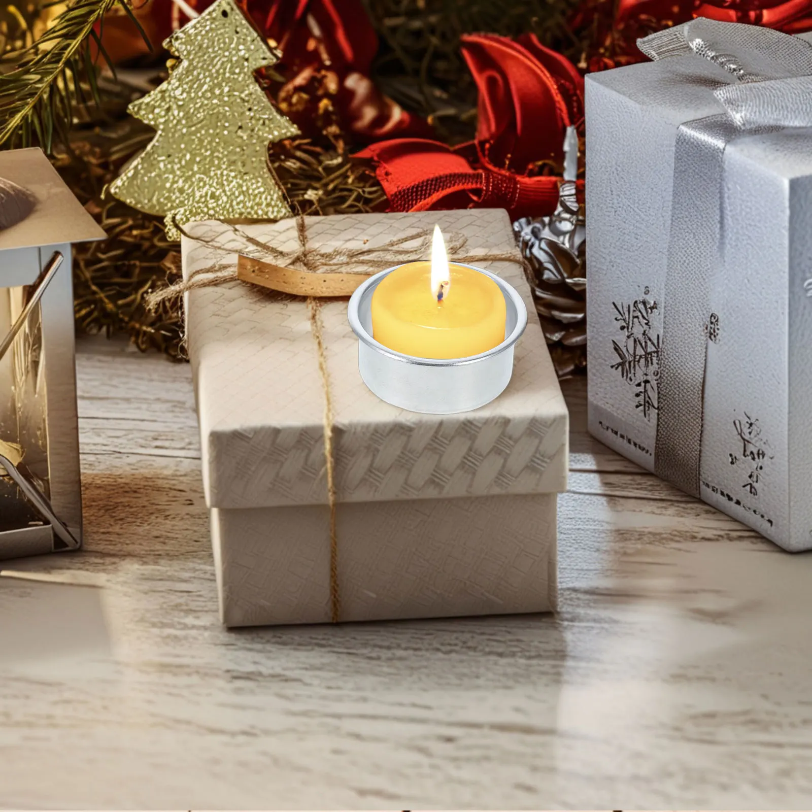 

20pcs Aluminum Cups Silver Mini Tea Light Holders Safe Edges For Diy Crafts Wedding Party Home Decor Small