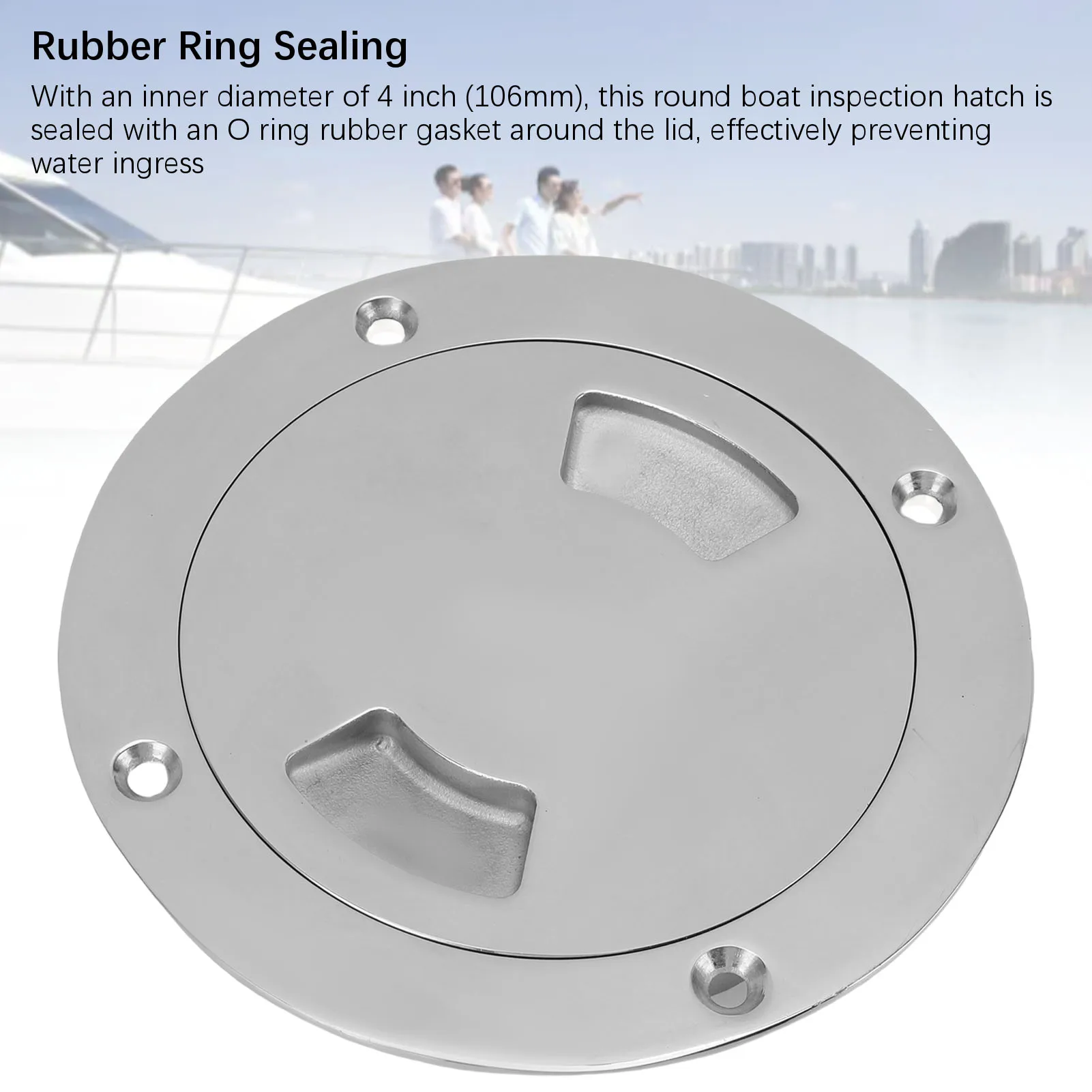 4 بوصة قارب مستدير يفقس غطاء قابل للفصل 316 الفولاذ المقاوم للصدأ عدم الانزلاق سطح السفينة لوحة التفتيش يخت لسفينة اليخوت البحرية #3