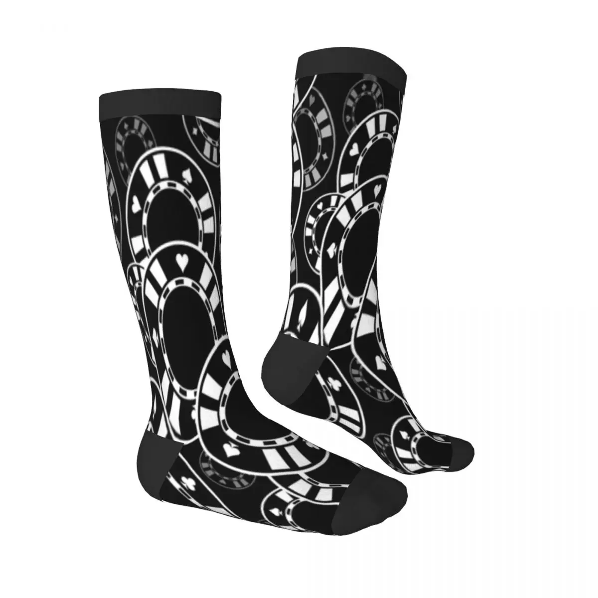 Unisex Socks Breathable Long Business Harajuku Socks Casino Poker Chips Icon Sox Sokken for Outdoor Sports image 3