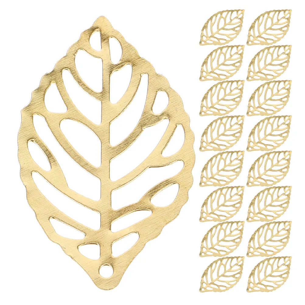 

200Pcs Gold Hollow Leaf Charms Elegant Jewelry Making DIY Pendants Earrings Necklaces Hair Clips Metal Ornaments