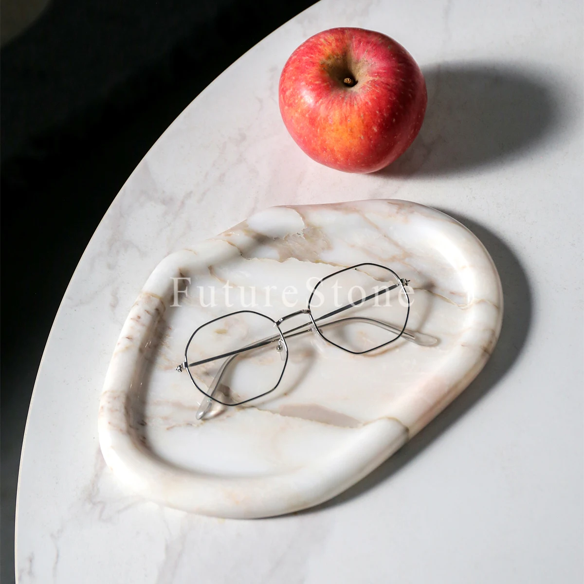 Modern Design Small Size Luxury Natural Calacatta Gold Marble Tray for Hotel Apartment Home Decor Wedding Use Table Decor
