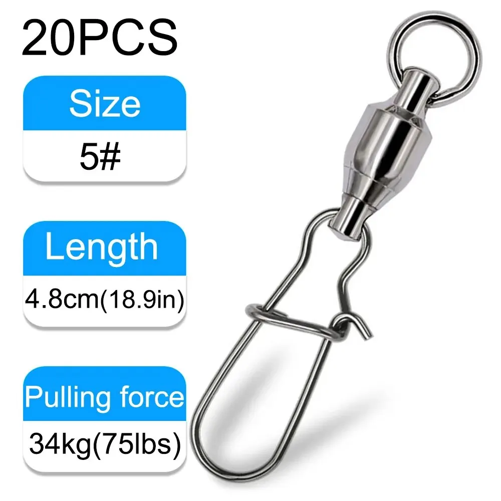 GOBAIT 20PCS Swivel Snap Connector Pin Kugellager Roll Ring Schnalle Kit Pesca Locken Linie Verbinden Cross Lock Angeln werkzeuge