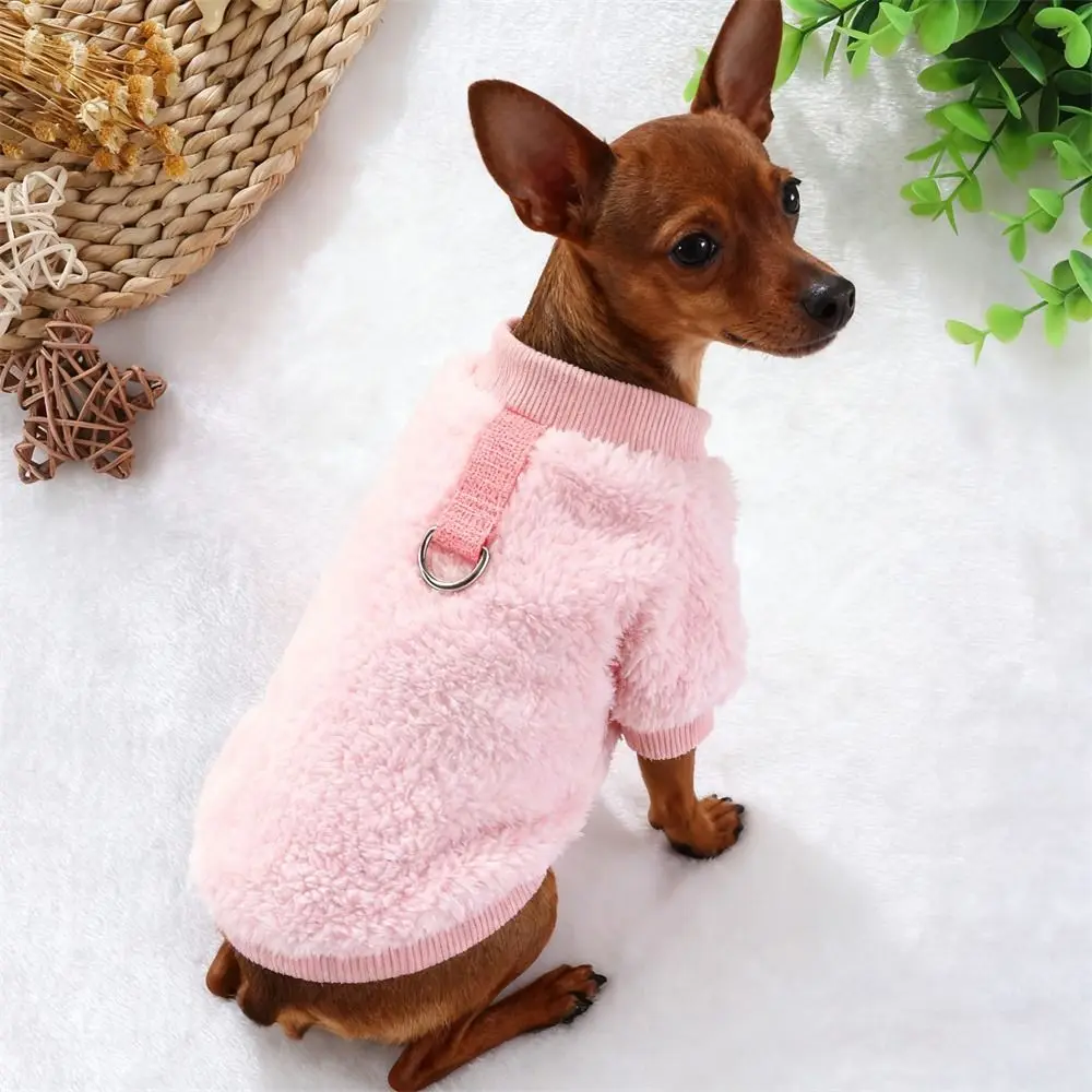 Classic Warm Puppy Dog Sweater with Buckle Pullovers Pet Supplies Windproof Clothing Pet Coat Pet Vest For Small Dogs Cats