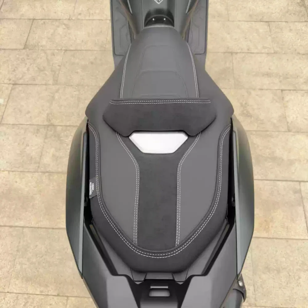 Non-slip, wear-resistant seat cushion for ZONTES 150X; a modified, comfortable seat accessory featuring a raised lumbar support.